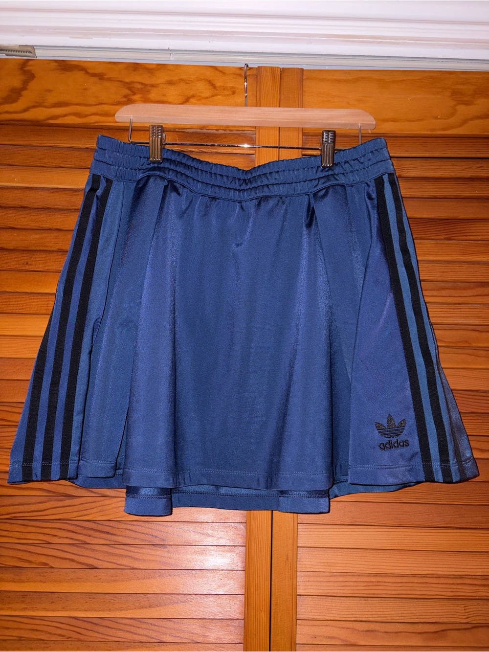 adidas Blue Skirt with classic Black Three-Stripe Side